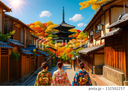 八坂の塔 五重塔 紅葉 八坂の塔 五重塔 紅葉 132502257