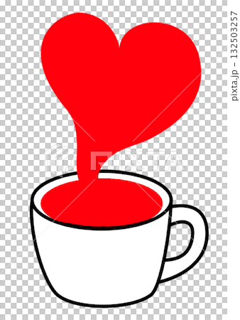 心形熱氣騰騰的飲料 心形熱氣騰騰的飲料 132503257