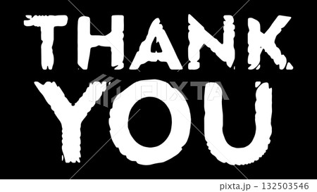 Thank You Vector Lettering. Elegant Distorted Typography with Liquid Effect. 132503546