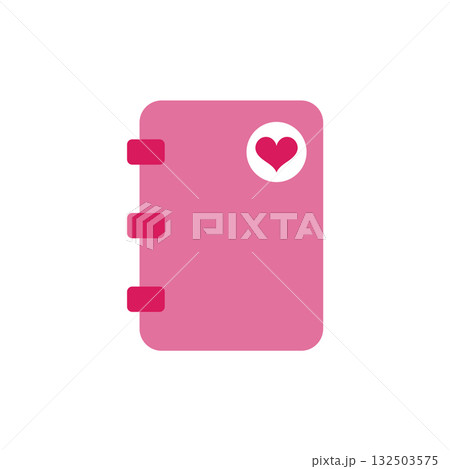 Pink notebook with a heart 132503575