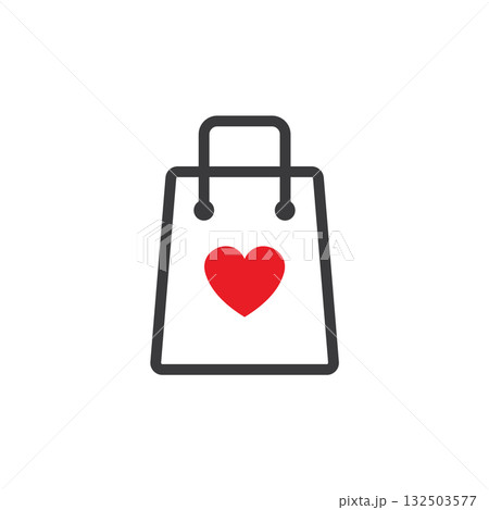 Shopping bag with a heart 132503577