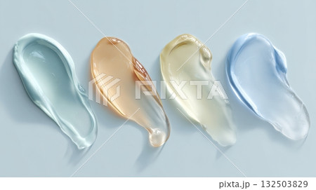 Colors of skincare creams on surface 132503829