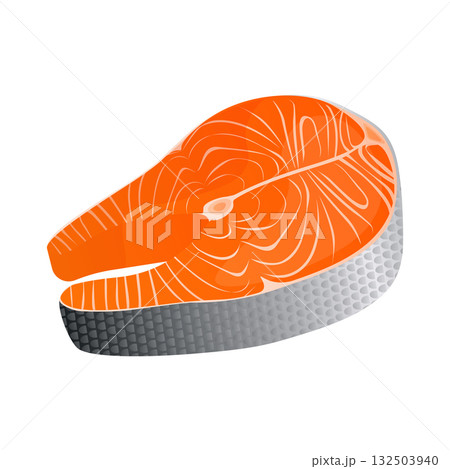 Salmon steak illustrating raw fish meat for...のイラスト素材 [132503940] - PIXTA