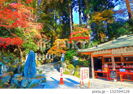 【香川県】四国霊場「第66番札所」紅葉した秋の雲辺寺 【香川県】四国霊場「第66番札所」紅葉した秋の雲辺寺 132504126