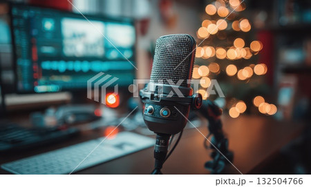 Setting the mood for a creative podcast session Setting the mood for a creative podcast session 132504766