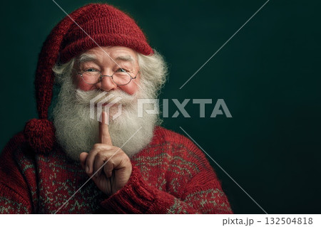 Santa whispers joyful secrets 132504818