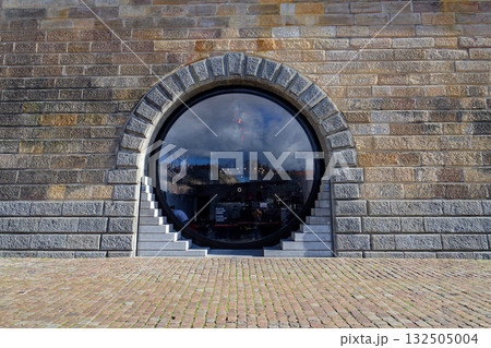 Kobky former storage Cells in embankment walls on the Rasinovo nabrezi by Vltava river on October 26, 2025 in Prague, Czech republic. Kobky former storage Cells in embankment walls on the Rasinovo nabrezi by Vltava river on October 26, 2025 in Prague, Czech republic. 132505004