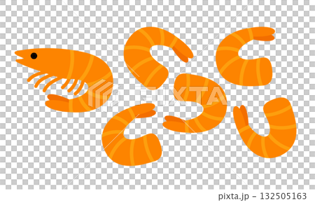 蝦子和去皮蝦的簡單插圖集_蝦的平面設計 蝦子和去皮蝦的簡單插圖集_蝦的平面設計 132505163