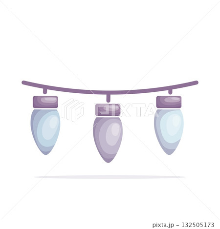Purple and blue Christmas lights vector illustration 132505173