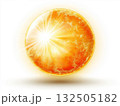 Bright glowing stylized sun with radiant light 132505182