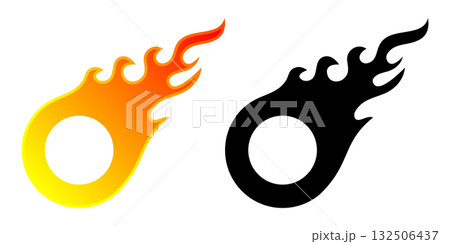 Flame design in bright and dark colors for graphics. Vector illustration 132506437