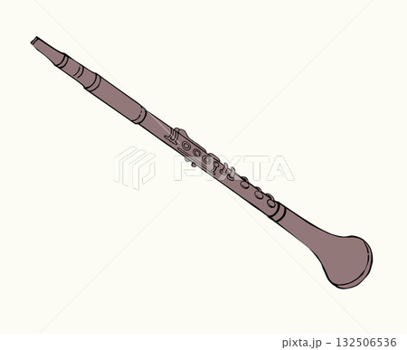 Vector line drawing of clarinet 132506536