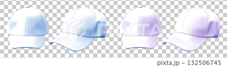 2 Set of pastel light purple blue front and side view hat baseball cap on transparent background cutout, PNG file. Mockup template 2 Set of pastel light purple blue front and side view hat baseball cap on transparent background cutout, PNG file. Mockup template 132506745