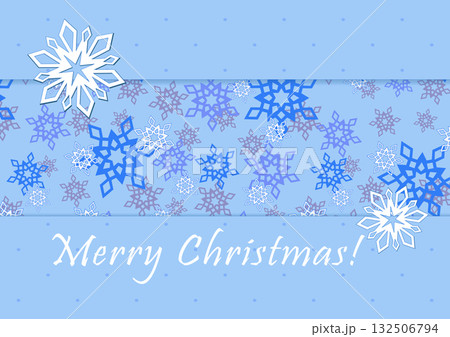 Light blue christmas greeting card of snowflakes 132506794