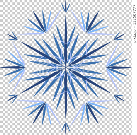 Blue ornate polygonal snowflake vector illustration. Geometrical mandala on white background. Star with six rays. Isolated winter holidays decorative design element Blue ornate polygonal snowflake vector illustration. Geometrical mandala on white background. Star with six rays. Isolated winter holidays decorative design element 132507777