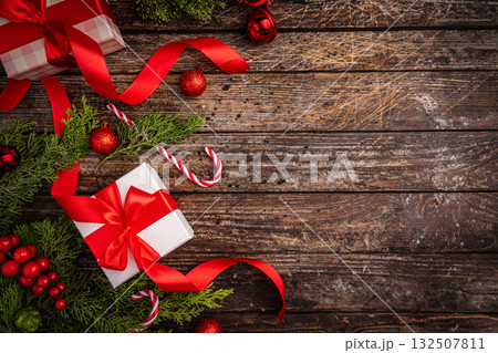 Christmas and Happy New background 132507811