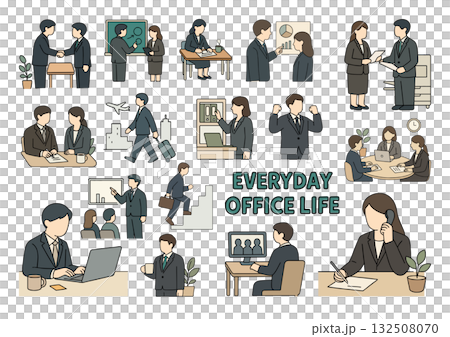 ビジネスシーンの人物アイコン集、 Business Scene People Icons  132508070