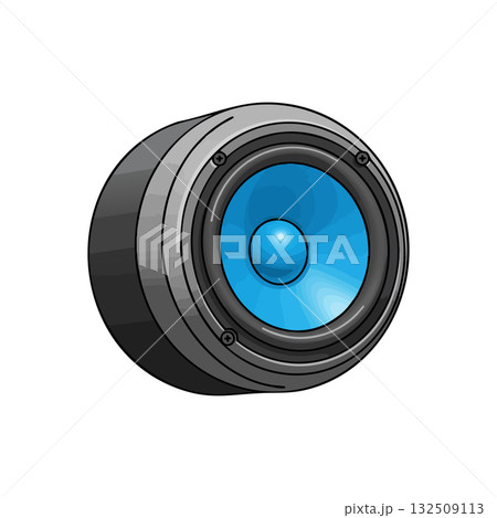 Blue Speaker Cone Sound System Audio Equipment Vector Illustration Design Blue Speaker Cone Sound System Audio Equipment Vector Illustration Design 132509113