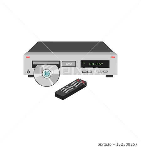DVD player with remote control electronic device for home entertainment vector illustration DVD player with remote control electronic device for home entertainment vector illustration 132509257