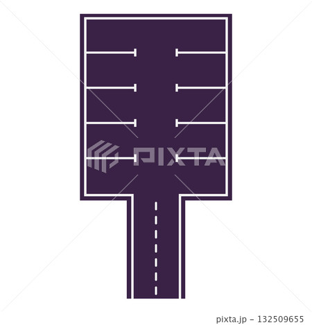 Car parking area with empty spaces for cars top view, vector asphalt surface with dividing lines, road infrastructure Car parking area with empty spaces for cars top view, vector asphalt surface with dividing lines, road infrastructure 132509655