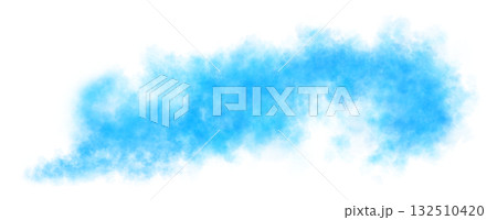 Light blue smoke cloud trail on transparent background with realistic puff explosion effect and chemical spray Light blue smoke cloud trail on transparent background with realistic puff explosion effect and chemical spray 132510420
