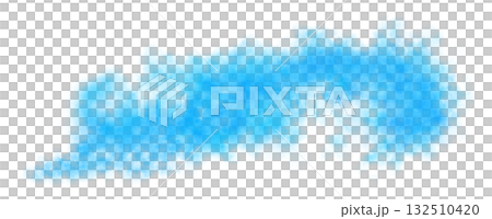 Light blue smoke cloud trail on transparent background with realistic puff explosion effect and chemical spray Light blue smoke cloud trail on transparent background with realistic puff explosion effect and chemical spray 132510420
