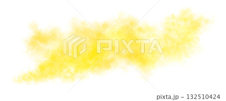 Bright yellow smoke cloud trail on transparent background with realistic puff explosion effect and chemical spray Bright yellow smoke cloud trail on transparent background with realistic puff explosion effect and chemical spray 132510424