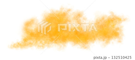 Bright orange smoke cloud trail on transparent background with realistic puff explosion effect and chemical spray Bright orange smoke cloud trail on transparent background with realistic puff explosion effect and chemical spray 132510425