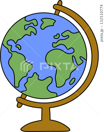globe sphere with globe icon, cartoon style 132510774