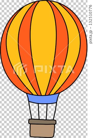 hot air balloon with basket icon, cartoon style hot air balloon with basket icon, cartoon style 132510776