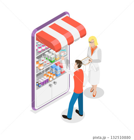 3D Isometric Flat Vector Illustration of Medical Services, Healthcare Technoligies. Item 1 3D Isometric Flat Vector Illustration of Medical Services, Healthcare Technoligies. Item 1 132510880