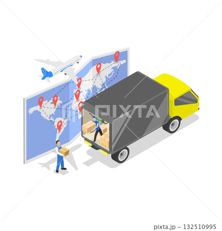 3D Isometric Flat Vector Illustration of Efficient Logistics Coordination, Supply Chain Optimization. Item 3 3D Isometric Flat Vector Illustration of Efficient Logistics Coordination, Supply Chain Optimization. Item 3 132510995