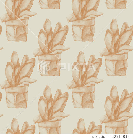 French baguette pencil hand drawn seamless pattern in craft brown colors. Hand drawn bakery bread and pastry food background for rustic textile, fabric, cafe menu and wallpaper design French baguette pencil hand drawn seamless pattern in craft brown colors. Hand drawn bakery bread and pastry food background for rustic textile, fabric, cafe menu and wallpaper design 132511039