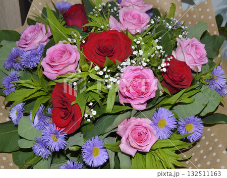 beautiful bouquet of red roses. rose queen of flowers 132511163