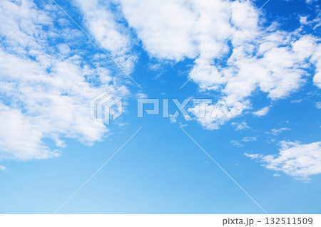 Fantastic view of the azure sky on a sunny day with fluffy clouds. Fantastic view of the azure sky on a sunny day with fluffy clouds. 132511509