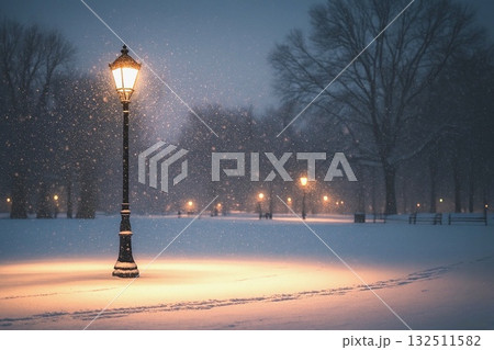 静寂の雪景色 人の気配が消えた冬の記憶と温もりの痕跡 132511582