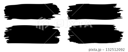 brush strokes isolated on white. sketchy horizontal strokes. Vector illustration 132512092