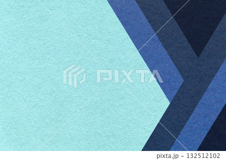 Abstract turquoise, navy blue textured paper background with geometric lines, copy space for graphic banner template 132512102
