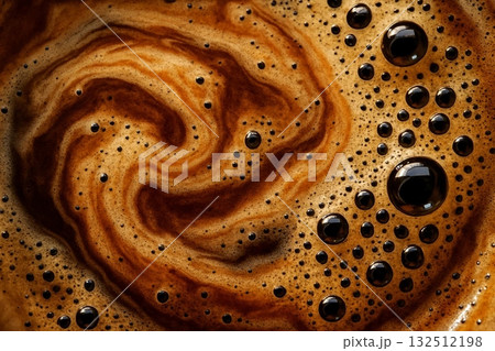 Hyperrealistic Macro of Freshly Brewed Coffee 132512198