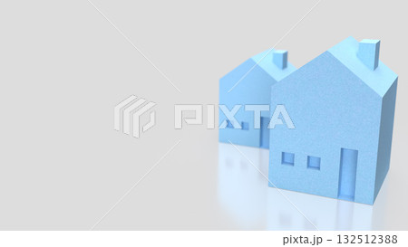 The Blue house for Property or Building concept 3d Rendering. The Blue house for Property or Building concept 3d Rendering. 132512388