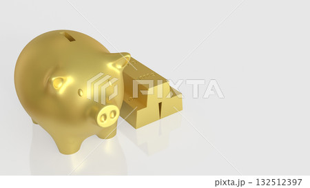 The Piggy Bank and Gold Bar for Business concept 3d Rendering. The Piggy Bank and Gold Bar for Business concept 3d Rendering. 132512397