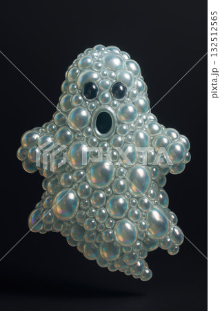 Iridescent bubble ghost on dark background 132512565
