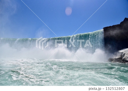 世界三大瀑布：ナイアガラ川の雄大な流れ 132512807