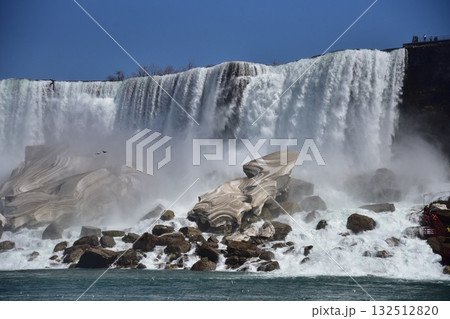 世界三大瀑布：ナイアガラ川の雄大な流れ 132512820