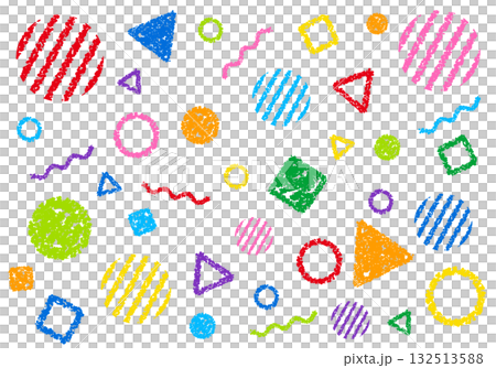 Crayon material: A pop background with geometric patterns 132513588