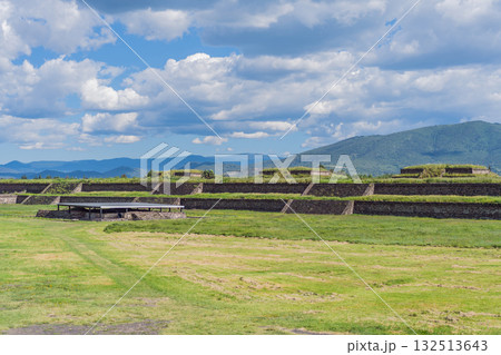 Teotihuacan in Mexico, showcasing iconic ancient pyramids and cultural heritage. Tourism, adventure, and historic exploration concept 132513643