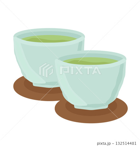 緑茶　イラストセット 132514481