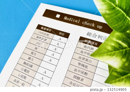 健康診断結果票のイメージ（全体） 132514905