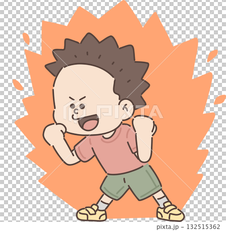 For childcare, welfare, and education | Boys' pose collection [Motivated boys] 132515362