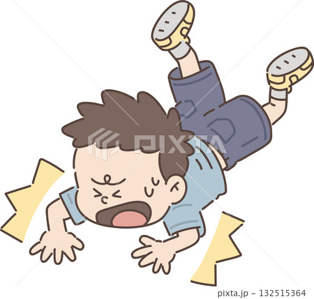 保育・福祉・教育向け|男の子のポーズ集 【転ぶ男の子】 保育・福祉・教育向け|男の子のポーズ集 【転ぶ男の子】 132515364